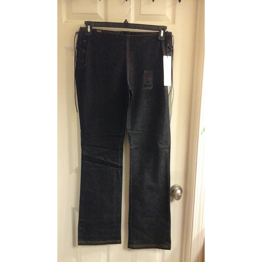 Revolt Jeans, Junior girls size 9/10, Tie @ hips, Flat Stomach, Dark wash, NWT